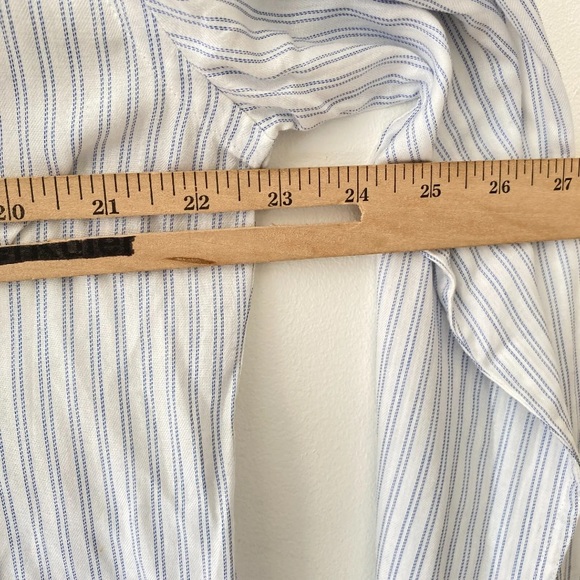 Armani Collezioni Shirt Stripe Long Sleeve Blue White UK 16.5 42 - Picture 5 of 7